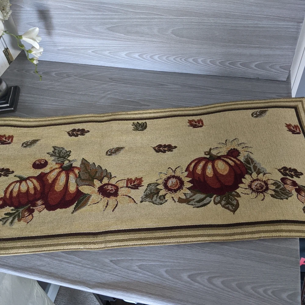 Harvest Happy Fall Tapestry Long Table Runner